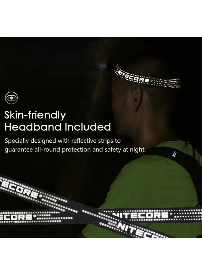 نايت كور مصباح رأس قابل لإعادة الشحن عبر USB-C NITECORE NU33، بإخراج LED ثلاثي بقوة 700 لومن، ببطارية مدمجة سعة 2000 مللي أمبير في الساعة، مثالي للرحلة والتخييم والإضاءة أثناء العمل والصيد - Image 4
