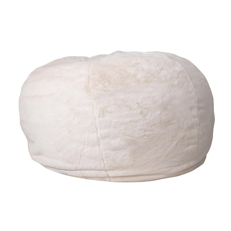 Flash Furniture Flash Furniture Duncan Oversized Bean Bag Chair for Kids and Adults FoamFilled Beanbag Chair with Machine Washable Cover White Furry 