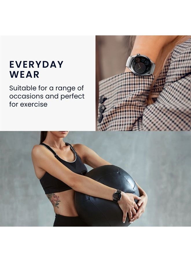 kwmobile - Strap Compatible with Xiaomi Watch S1 Active Strap - Silicone and Leather Sport Wristband - Black - Image 1