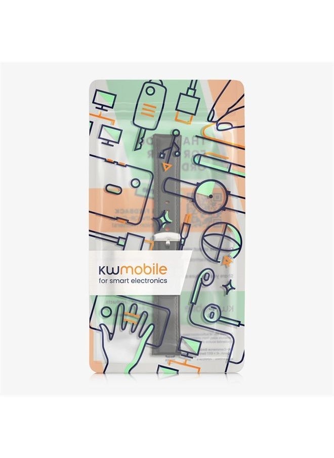 kwmobile - Strap Compatible with Xiaomi Watch S1 Active Strap - Silicone and Leather Sport Wristband - Black - Image 1