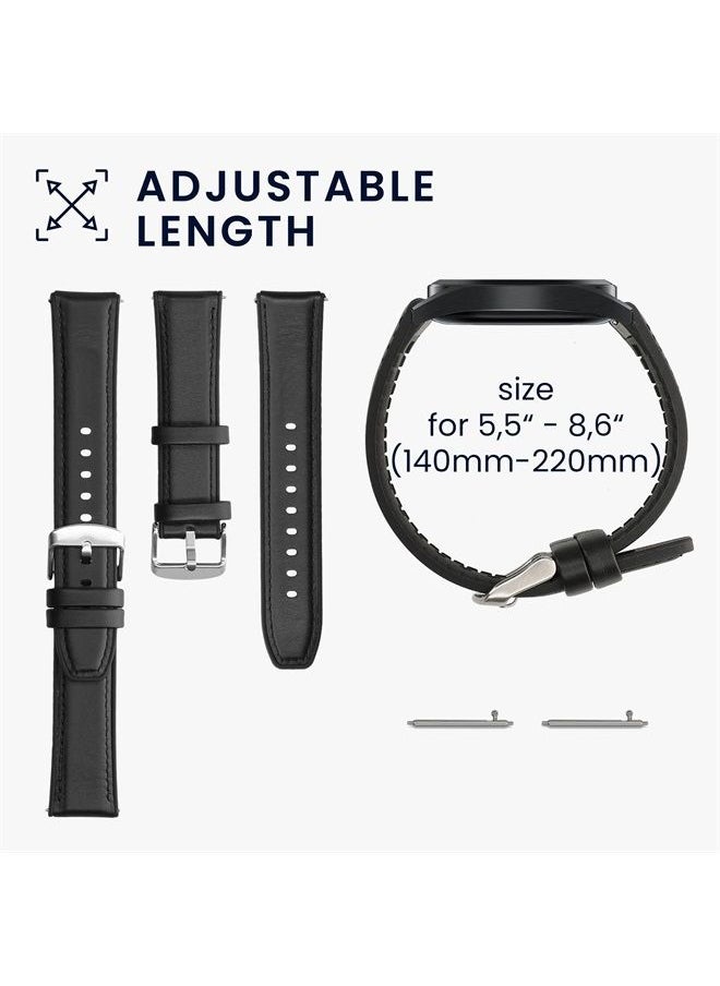 kwmobile - Strap Compatible with Xiaomi Watch S1 Active Strap - Silicone and Leather Sport Wristband - Black - Image 1
