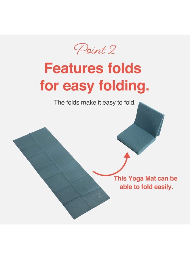 PRIMA Folding Yoga Travel Pilates Mat 1/4" Thick. Easy to Carry for Yoga, Pilates Fintess, Workout. - Image 2