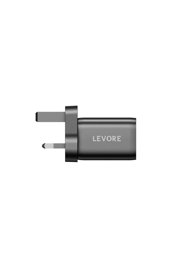 ليفور شاحن جداري 33 وات USB-C PD ومنفذ USB-A - أسود - Image 3