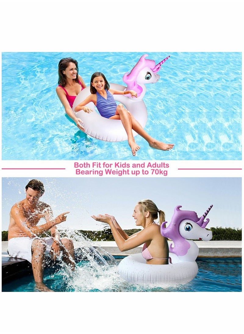 Unicorn Inflatable Swim Rings for Kids, Beach Floaties, Swimming Toys, Pool Float