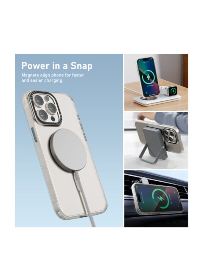 Mezone iPhone 15 Clear MagSafe Phone Case, Shock Absorbing, Anti Scratch & Anti-Yellowing Case White - Image 3