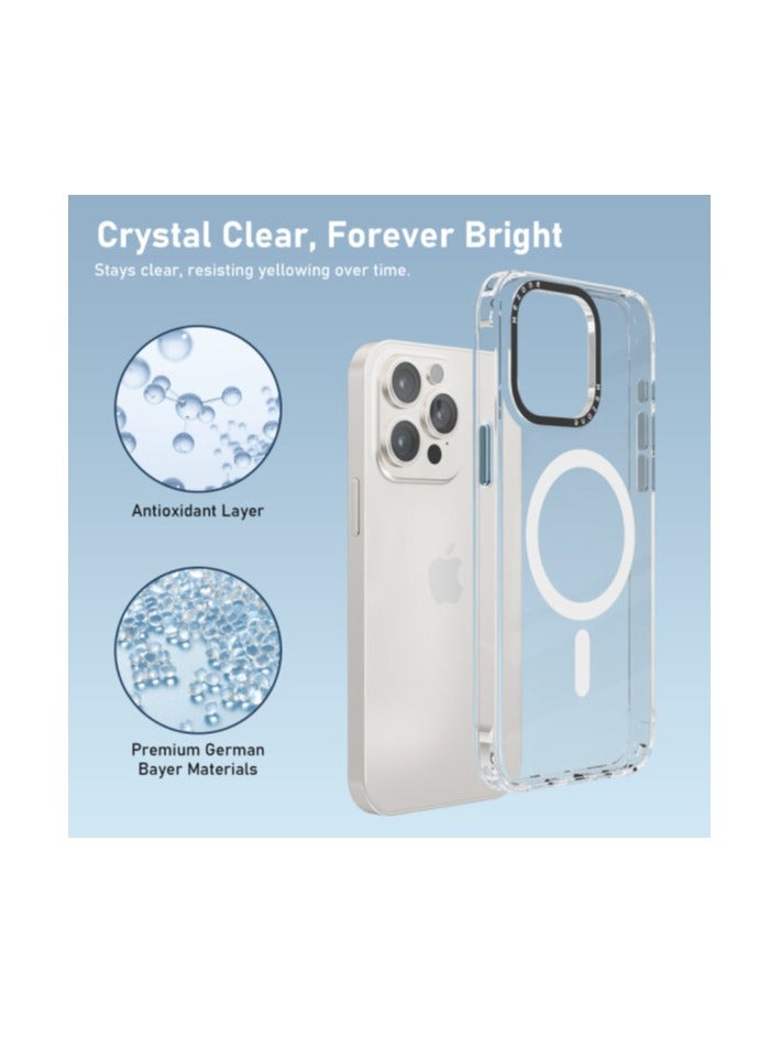 Mezone iPhone 15 Clear MagSafe Phone Case, Shock Absorbing, Anti Scratch & Anti-Yellowing Case White - Image 5
