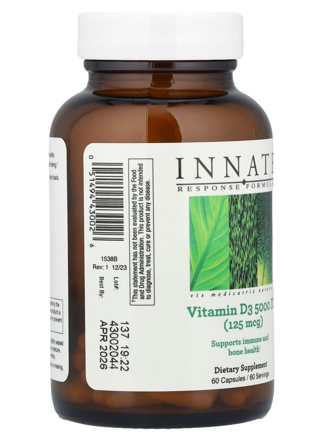 Innate Response Formulas Vitamin D3 125 mcg (5000 IU) 60 Capsules - Image 2
