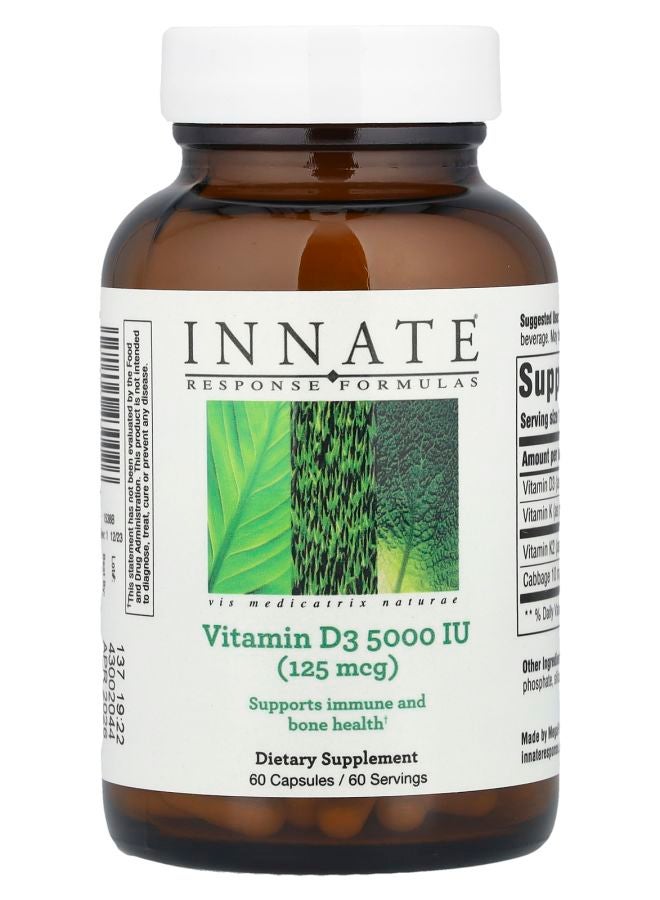 Innate Response Formulas Vitamin D3 125 mcg (5000 IU) 60 Capsules - Image 1