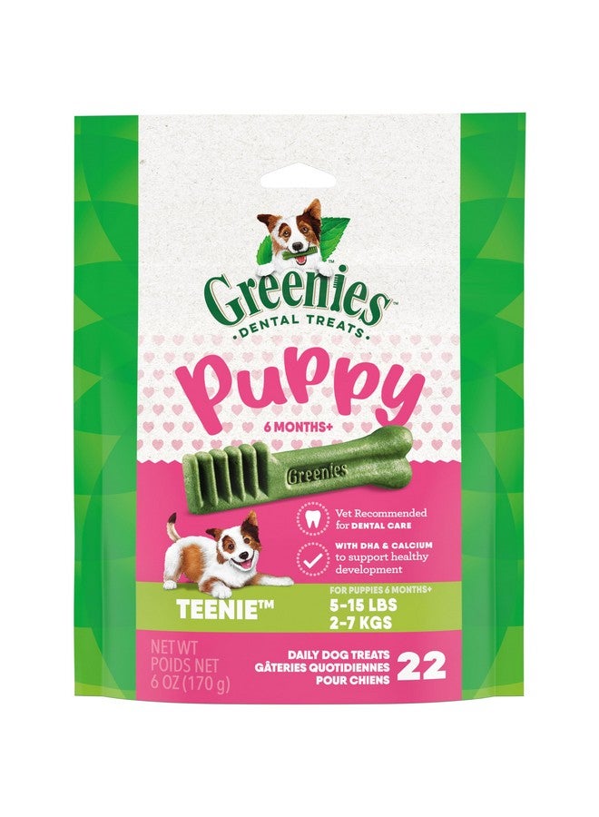 Greenies Puppy Teenie Size Natural Dental Dog Treats, 6 oz. Pouch (22 Treats) - Image 1
