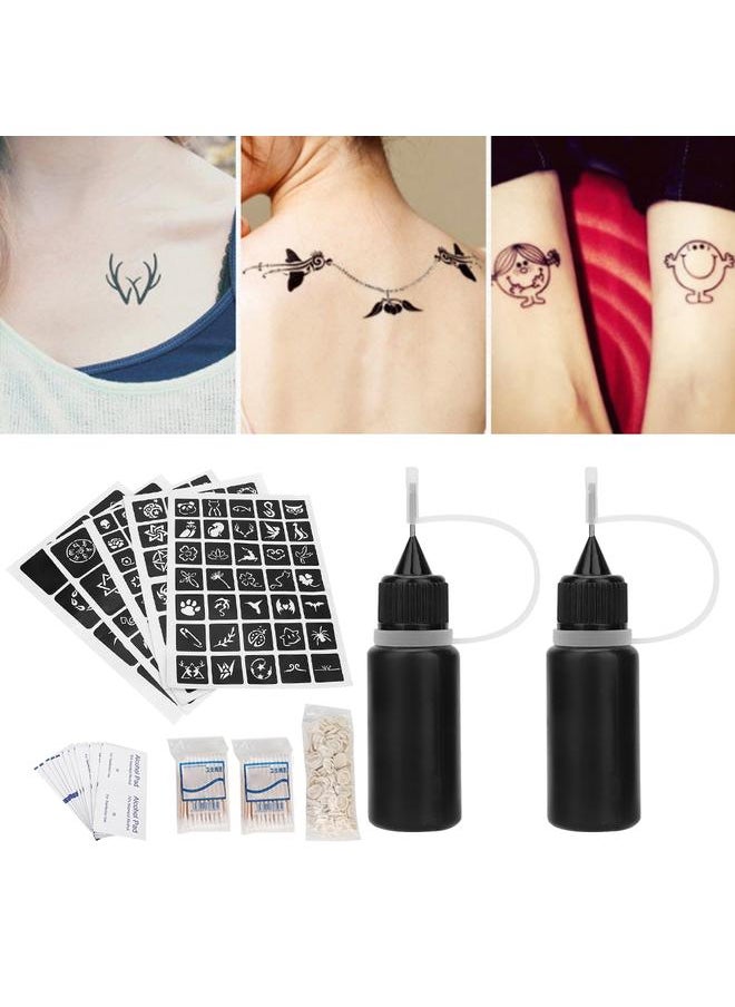 Thoraya - Professional Temporary Tattoo Inks Juice Pigment Set Body Pigment Makeup Tool Set (Green+Blue) - Image 1
