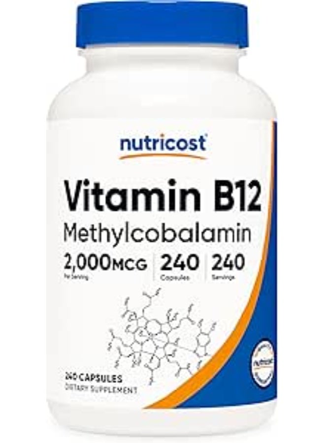 Nutricost, Vitamin B12, 2,000 mcg, 240 Capsules - Image 1