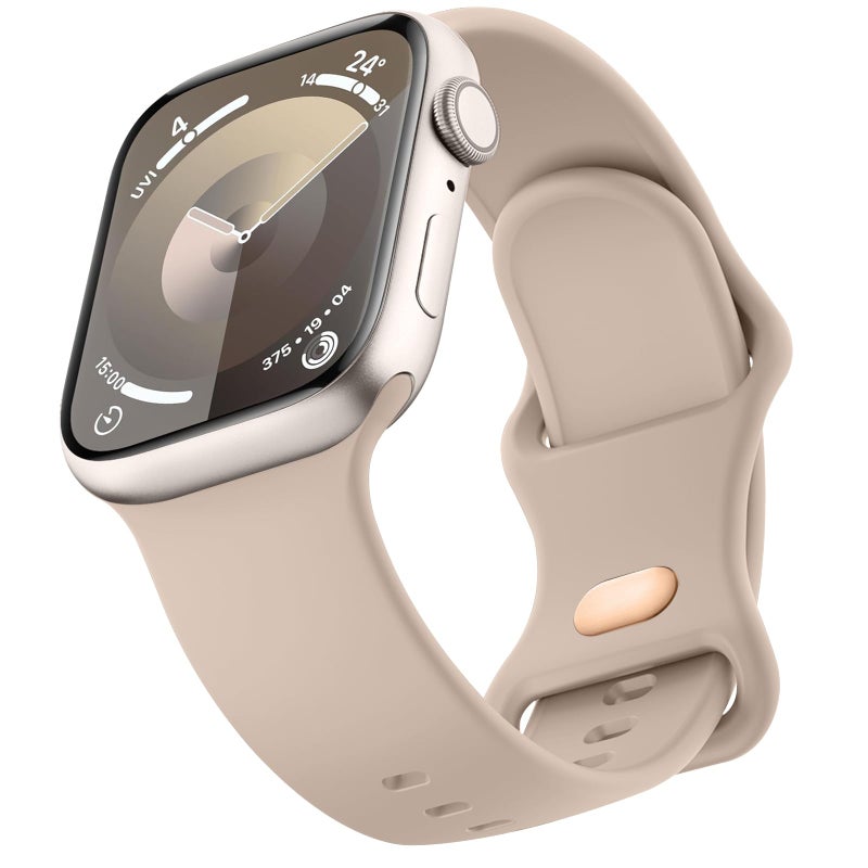 Mugust Sport Bands Compatible with Apple Watch Band 45mm 44mm 42mm Soft Silicone Correa Wristband Replacement Strap Compatible for Apple Watch Ultra 2Ultra SESE 2 iWatch Series 9 8 7 6 5 4 3 Women Men - Image 3