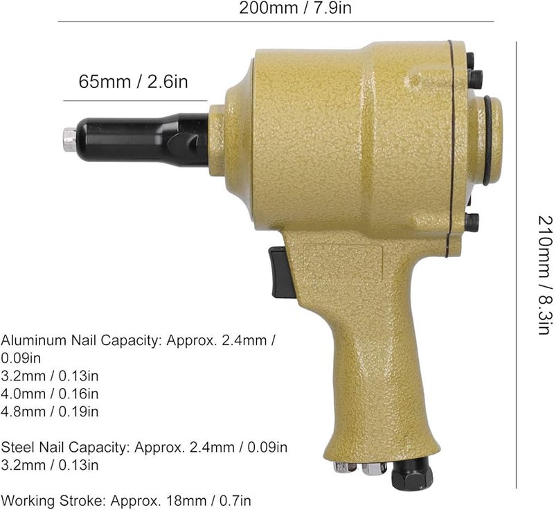 مسدس ربط هوائي على الطراز الأوروبي 2 4 4 8 مم أداة برشام للتزيين والحاويات والأجهزة الكهربائية - Image 4