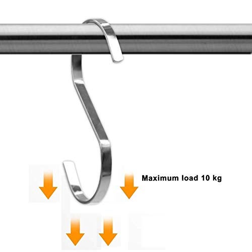 SumDirect 10pcs 4 Inch Silver Flat S Hooks, Heavy Duty Stainless Steel S Shaped Hooks for Hanging Pots and Pans,Outdoor Plants and Clothes - Image 4