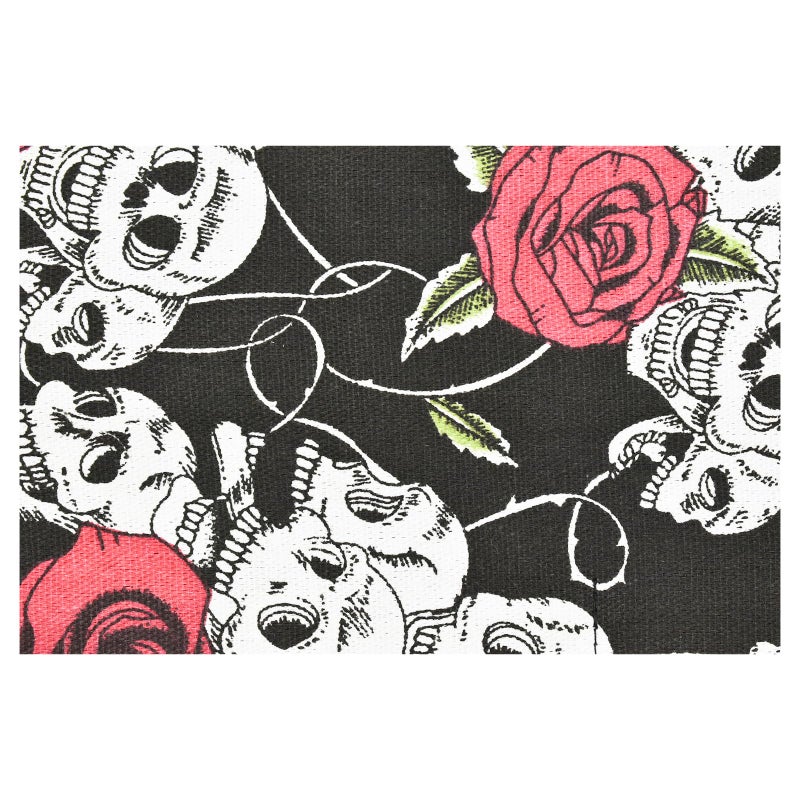 Lopenle Rose Pattern Colored Canvas Pencil Wrap Pencil Case Roll Up Holders Skull Pencil Organizers for Artist Adult Coloring Sketching Travel Storage With 72 Slots (Skull Rose) - Image 5