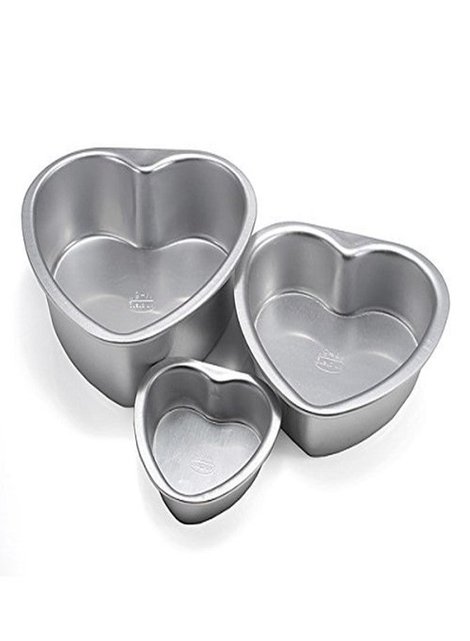 DN Creation Aluminium Heart Shape Cake Mould - Set of 3 Pieces - Image 2