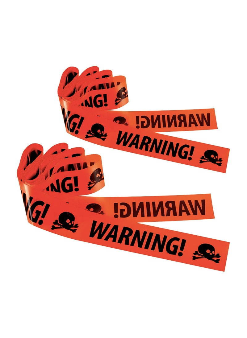 Generic Cross Border in stock Halloween Party Decoration Warning Tape Horror Party Decoration Supplies Halloween Warning Tape orange 