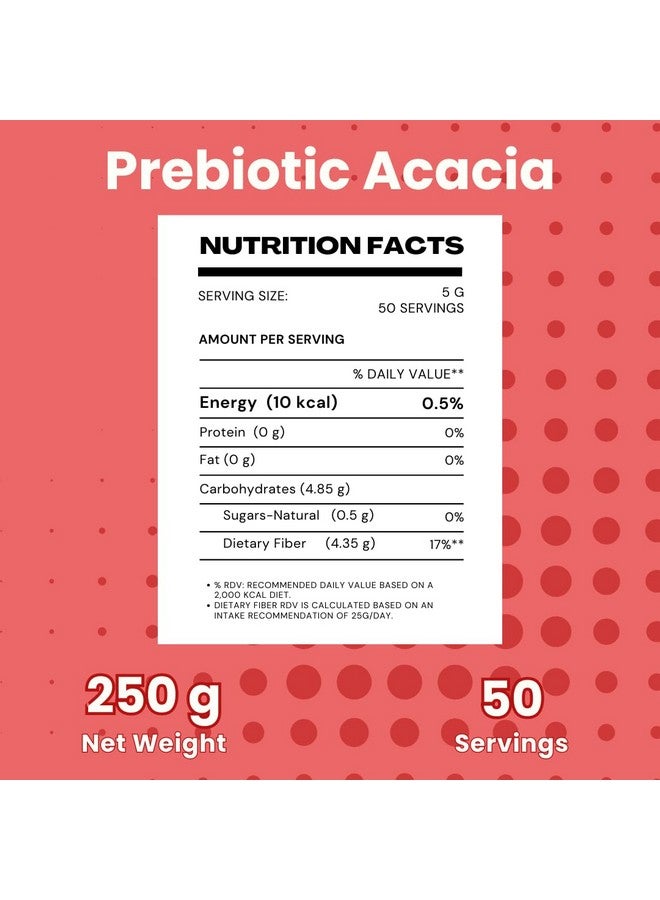 Gutbasket Acacia Powder Prebiotic (250g) - Prebiotic Fiber Supplement for Digestive Health & Gut Wellness - Vegan, Gluten-Free, Non-GMO - Nourishes Gut Microbiome, Easy on Your Gut - Image 4