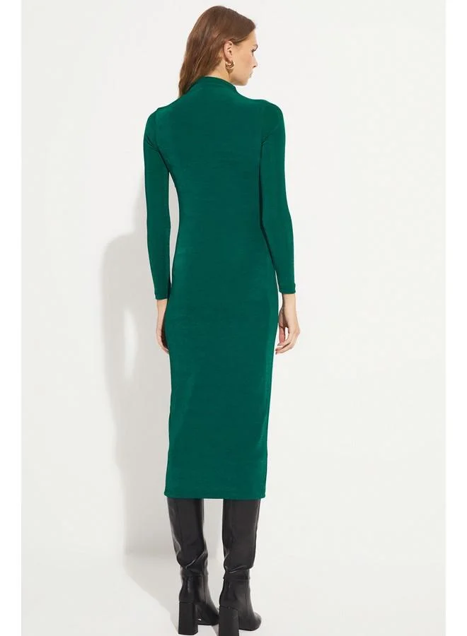 JUNE Emerald Crisscross Dress