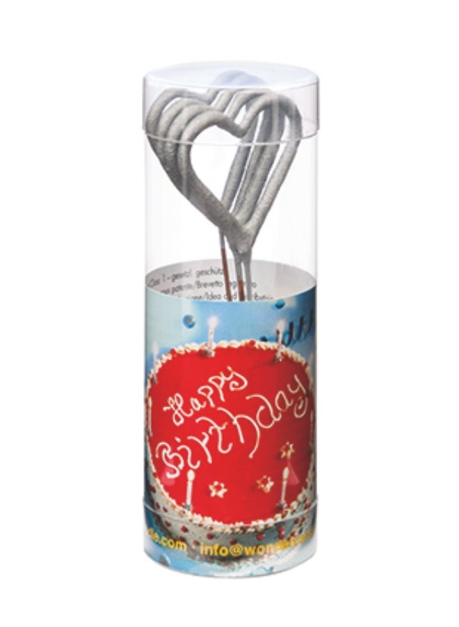 Wondercandle Silver Heart Mini Sparkler candle Set - Image 2