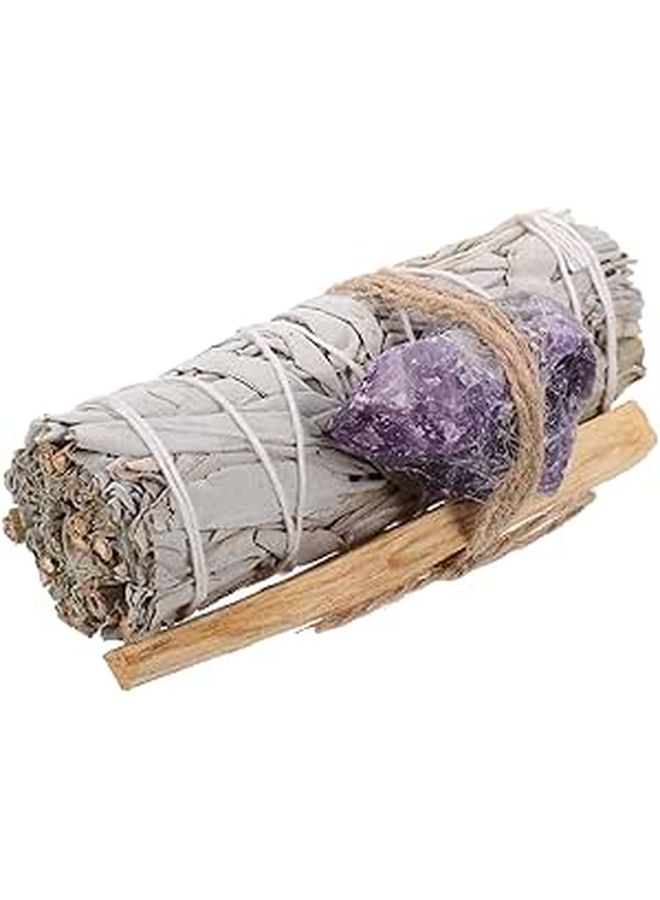 Unomor Sage Incense Bundle Amethyst Air Purifying Stick Natural Grass For Meditation Yoga Decor - Image 1