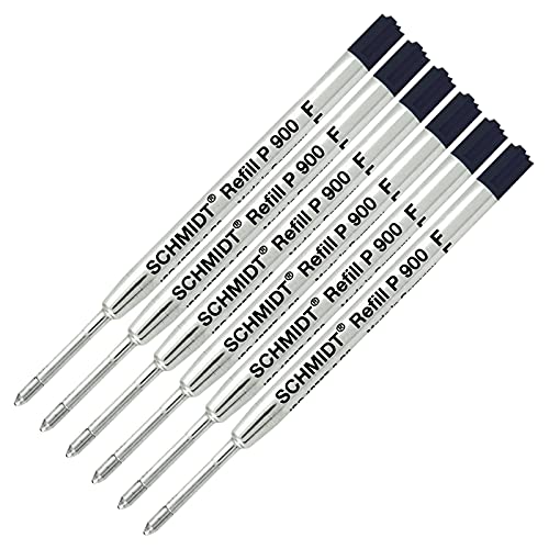 Schmidt 6 Pack - Refill Black-P900-Fine Tip Schmidt Parker Style Ballpoint Refill - Image 1