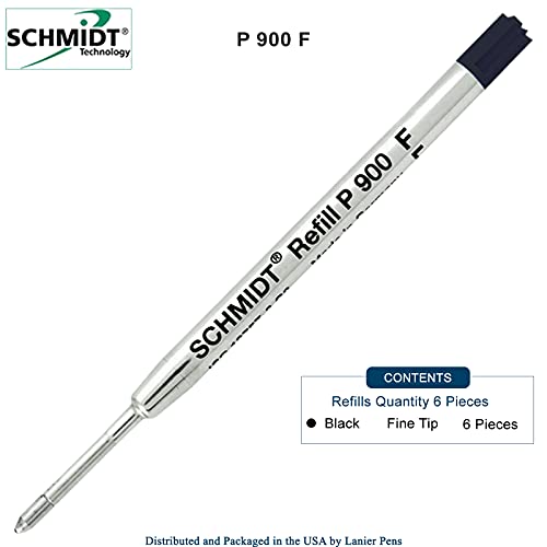 Schmidt 6 Pack - Refill Black-P900-Fine Tip Schmidt Parker Style Ballpoint Refill - Image 2
