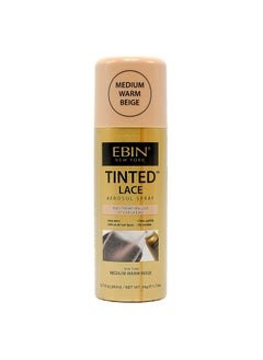 EBIN NEW YORK EBIN NEW YORK Tinted Lace Spray - Medium Warm Beige 2.7oz/ 80ml, Quick dry, Water Resistant, No Residue, High pigmentation, Even Spray, Matching Skin Tone, Natural Look, Tinted Spray for Wig 