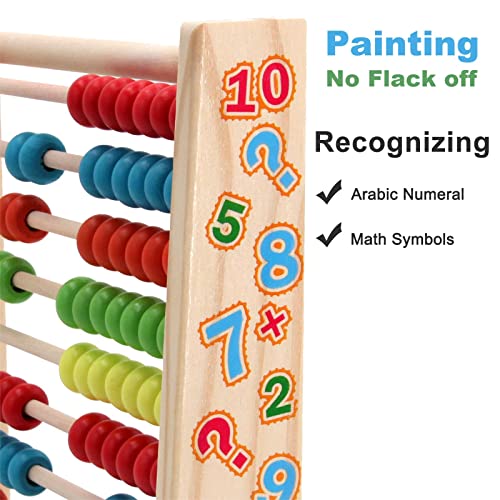 Sealive Classic Wooden Abacus for Kids Math, Educational Counting Toy with 100 Beads, 123 Learning Number Abacus for Toddler, Mathematics Toy Beads Game for Preschool Children Kindergarten - Image 5