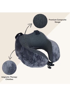 Donetella Luxury Memory Foam Travel Pillow, Dark Grey, Along With Ear Plugs And Eye Masks  - Image 3