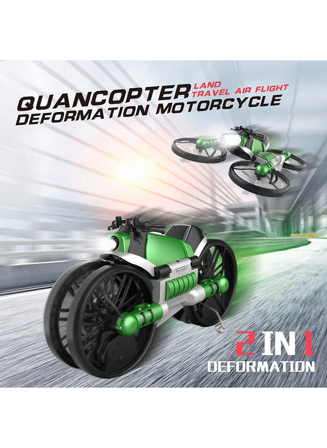 Generic - Mini Drone 2 in 1 Motorcycle Aircraft Deformation RC Drone for Beginners Land Air RC Toys One Key Take off Landing 2 Battery - Image 1