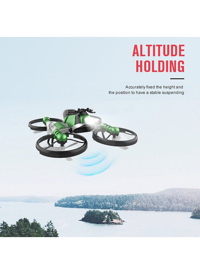 Generic - Mini Drone 2 in 1 Motorcycle Aircraft Deformation RC Drone for Beginners Land Air RC Toys One Key Take off Landing 2 Battery - Image 1