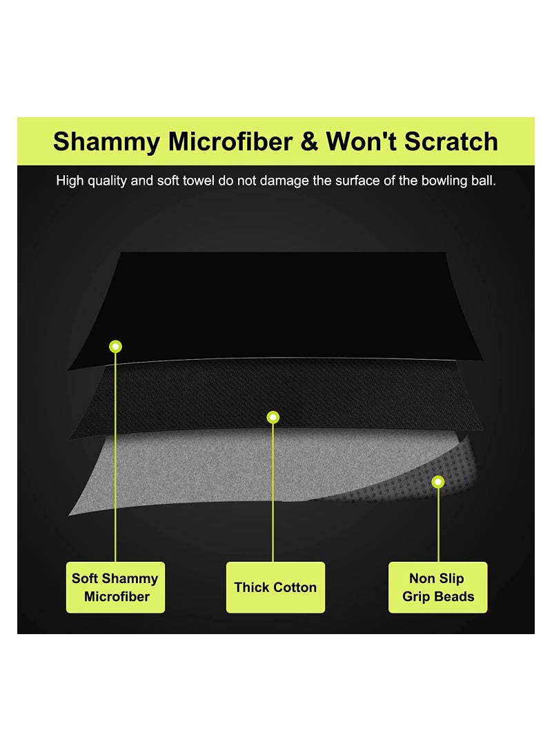 Excefore (3-Pack) Microfiber Bowling Ball Towel - 10 Inches x 8 Inches Premium Quality Bowling Ball Shammy Pad with Easy-Grip Dots - Clean Bowling Ball from Dirt and Oil to Improve Grip and Precision - Image 3
