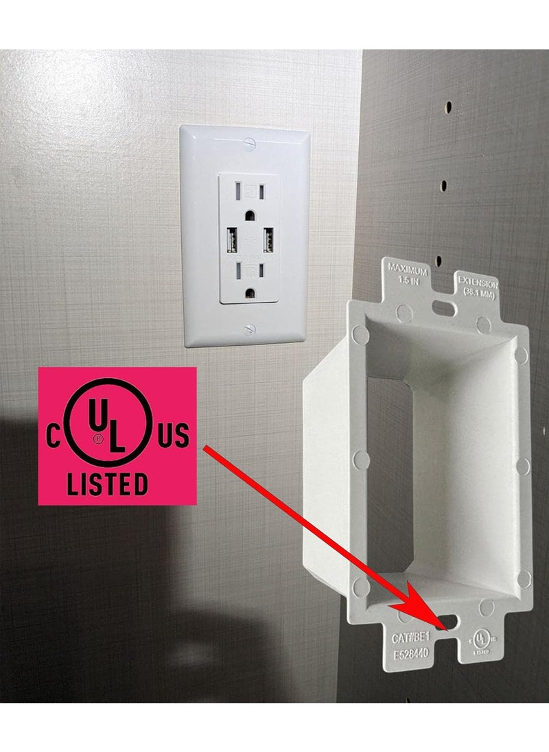 iMBAPrice iMBAPrice IMBABE1 UL Listed 1Gang NonMetallic Electrical Power Outlet Box Extender for Power Switch Receptacles Accessories 2Pack  - Image 5