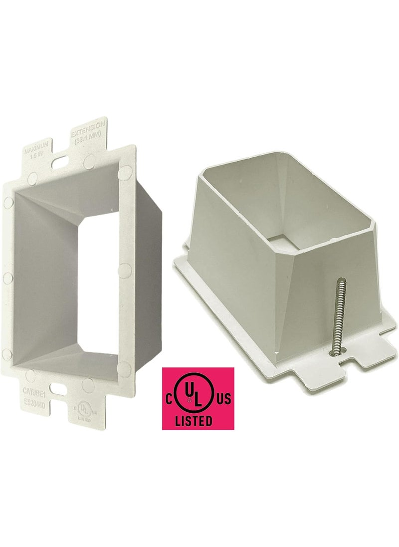 iMBAPrice iMBAPrice IMBABE1 UL Listed 1Gang NonMetallic Electrical Power Outlet Box Extender for Power Switch Receptacles Accessories 2Pack  - Image 3