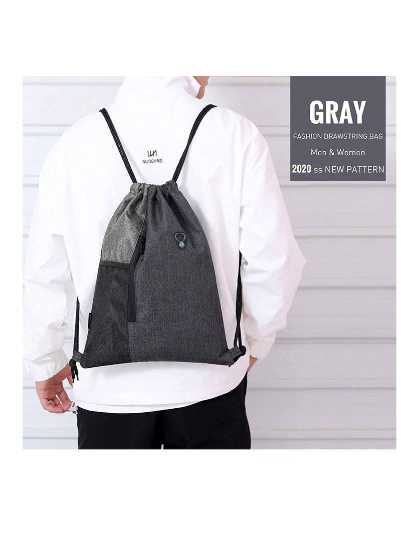 Excefore Drawstring Sackpack Bag, Gymsack Bag with Pocket Gym Sports Bag Outdoor Exercise Running Swimming Backpack Unisex  - Image 2