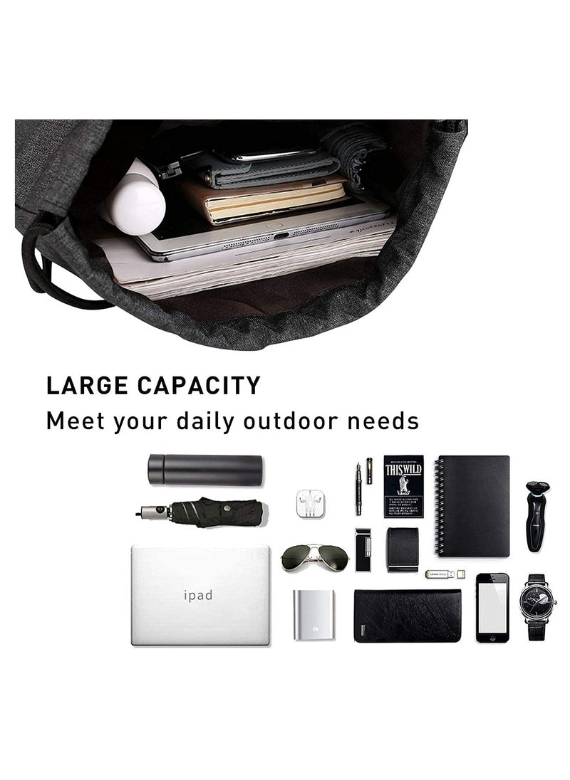 Excefore Drawstring Sackpack Bag, Gymsack Bag with Pocket Gym Sports Bag Outdoor Exercise Running Swimming Backpack Unisex  - Image 5