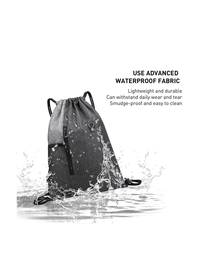 Excefore Drawstring Sackpack Bag, Gymsack Bag with Pocket Gym Sports Bag Outdoor Exercise Running Swimming Backpack Unisex  - Image 3