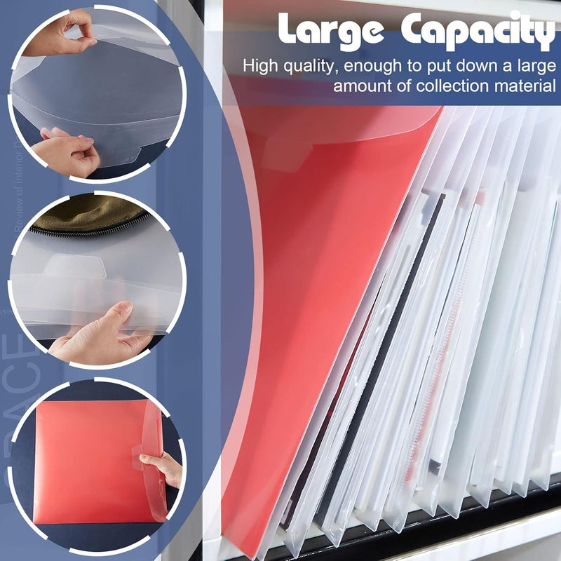 Henoyso 36 Pcs 12 x 12 Inch Scrapbook Paper Storage Scrapbook Paper Organizer Clear Loading Files Plastic Paper Holder with 4 Sheets Clear PVC Customizable Tabs for Holding Paper, Vinyl Paper, Photos - Image 5