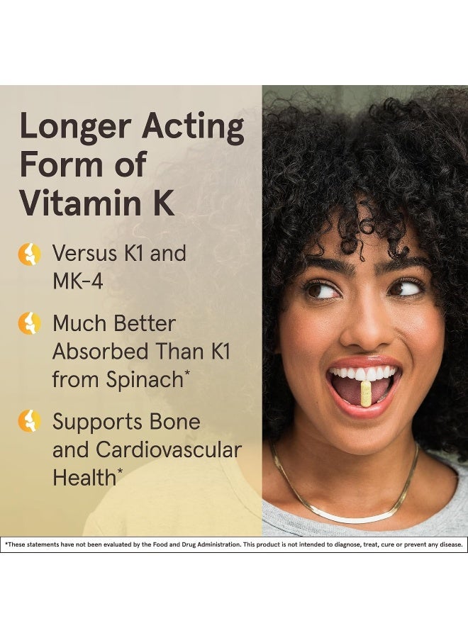 Jarrow Formulas MK-7 90 mcg - Bioactive Form of Vitamin K2 - 120 Servings (Softgels) - For Bone & Cardiovascular Health - Vitamin K2 MK-7 Dietary Supplement - K2 Vitamin Supplement MK-7 - Gluten Free - Image 4