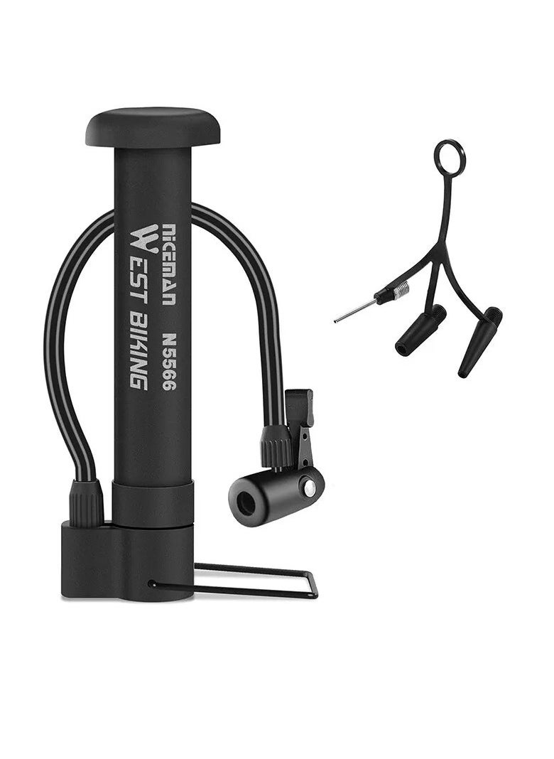 WEST BIKING Floor Hand Air Pump For Inflating Bicycle Tires Balloons Ball Games Sports Equipment And Inflatable Toys Pressure 80 lbs Small And light  - Image 1