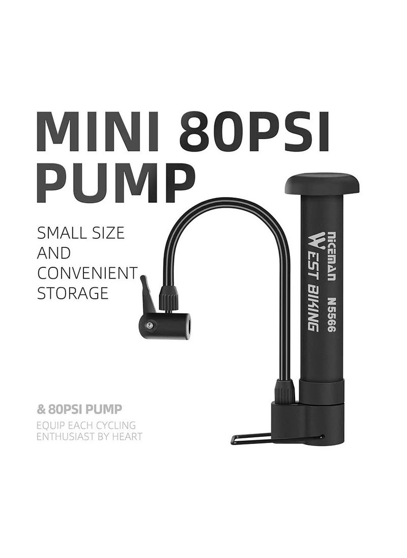 WEST BIKING Floor Hand Air Pump For Inflating Bicycle Tires Balloons Ball Games Sports Equipment And Inflatable Toys Pressure 80 lbs Small And light  - Image 2