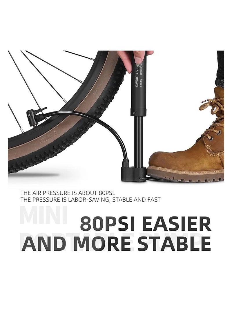 WEST BIKING Floor Hand Air Pump For Inflating Bicycle Tires Balloons Ball Games Sports Equipment And Inflatable Toys Pressure 80 lbs Small And light  - Image 4