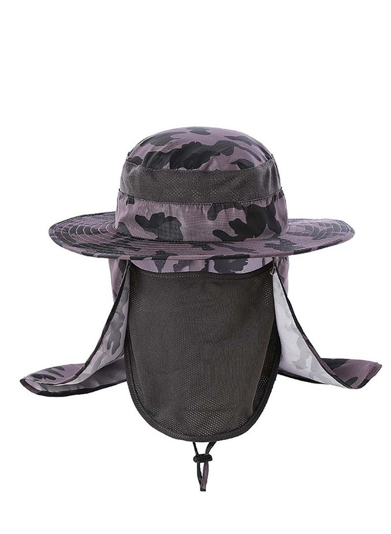 Loquat Camouflage 360-degree sunscreen fishing neck and wide brimmed face hat