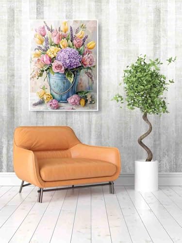 DYAIANGMU Stamped Cross Stitch Kits for Adults Beginner,Flower Counted Cross Stitch Kits Printed Stitching Cute Patterns Dimensions Needlepoint Art Crafts Embroidery Kits for Adults Beginners (15.7x11.8 inch) - Image 4