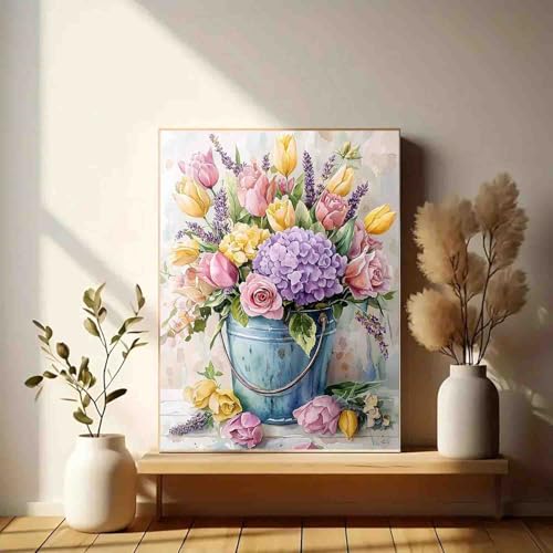 DYAIANGMU Stamped Cross Stitch Kits for Adults Beginner,Flower Counted Cross Stitch Kits Printed Stitching Cute Patterns Dimensions Needlepoint Art Crafts Embroidery Kits for Adults Beginners (15.7x11.8 inch) - Image 3