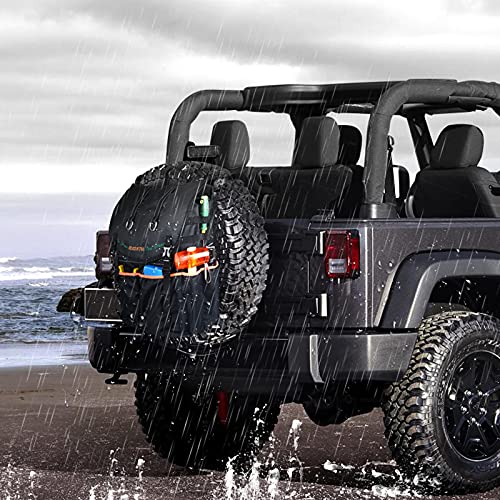 Goldfire Spare Tire Trash Bag, Goldfire 31 Gallons Larger Capacity Cargo Spare Tire Storage Bag for 4x4 Off-Road Camping Recovery Gear Firewood Fits for JK JKU JL (Black) - Image 5