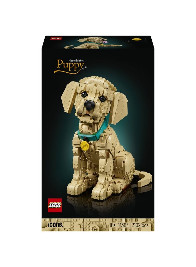 LEGO Icons Golden Retriever Puppy - Animal Figure 11384 (Age 18+, 2102 Pieces) - Image 2