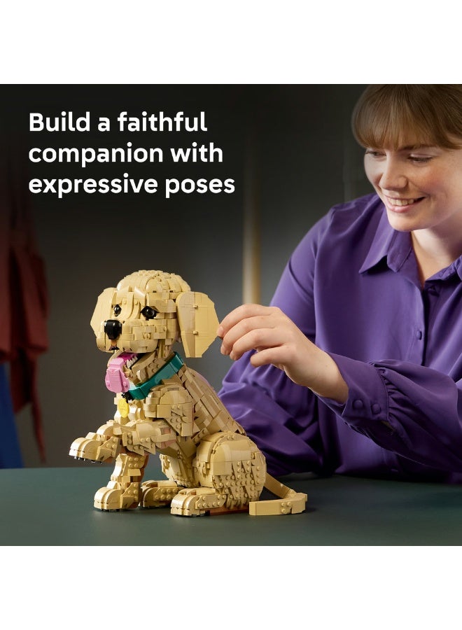 LEGO Icons Golden Retriever Puppy - Animal Figure 11384 (Age 18+, 2102 Pieces) - Image 4