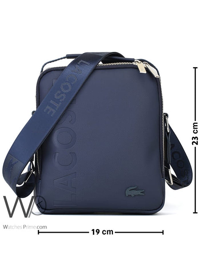 لاكوست حقيبة كروس بودي ماسنجر شنطة لاكوست زرقاء للرجال - Image 3